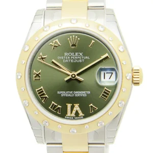 Rolex Datejust 31 Replica 178343 Green Roman Dial Yellow Rolesor-Style